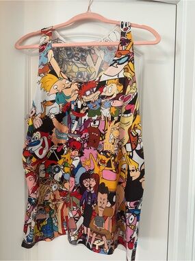 Cartoon Collage Tank Top - Multicolor